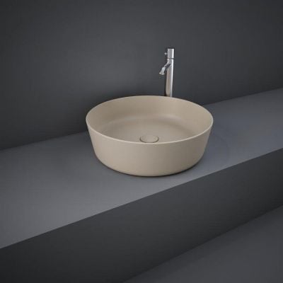 RAK Ceramics Feeling 42cm Round Countertop Basin - No Tap Hole - Matt Cappuccino - FEECT4200514A