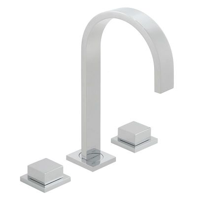 Vado Geo Square Handle 3 Hole Deck Mounted Basin Mixer Without Waste - GEO-201-C/P