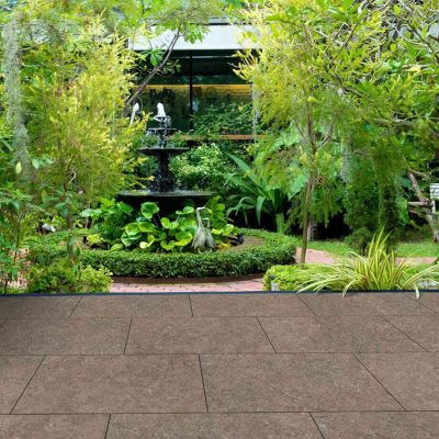 Global Stone Exquisite Porcelain Paving Slabs Single Size Pack 600 x 900 x 20mm - Pack of 48 - Cocoa - ECPE9060
