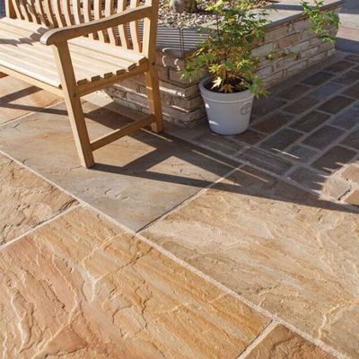 Global Stone Old Rectory Victorian Natural Stone Single Size Pack 120 x 240 x 30mm - Pack of 350 - Buff Brown - BBVP1224