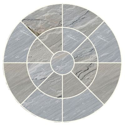 Global Stone Premium Sandstone Circle Triple Ring Project Pack - Pack of 37 - Castle Grey - CGSC2800