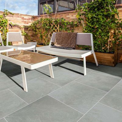 Global Stone Station Porcelain Paving Slabs Single Size Pack 600 x 600 x 20mm - Pack of 68 - Iron - SIPE6060
