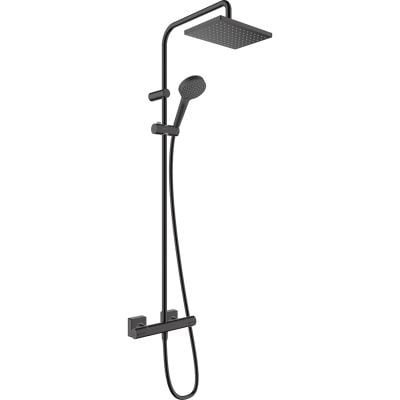 hansgrohe Vernis Shape Ecosmart Showerpipe 230 1jet With Thermostat - Matt Black - 26097670