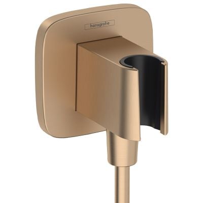 hansgrohe FixFit Q Shower Wall Outlet with Shower Holder - Brushed Bronze - 26887140