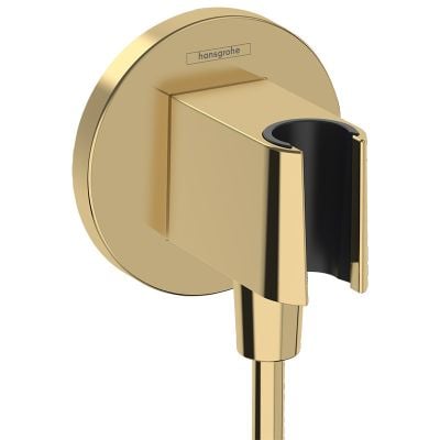 hansgrohe FixFit S Shower Wall Outlet with Shower Holder - Polished Gold-Optic - 26888990
