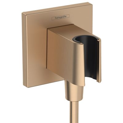 hansgrohe FixFit E Shower Wall Outlet with Shower Holder - Brushed Bronze - 26889140
