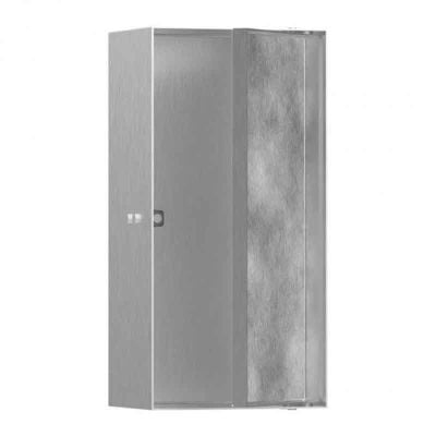 hansgrohe XtraStoris Rock 295x145x100mm Shower Niche With Tileable Door - Brushed Stainless Steel - 56082800