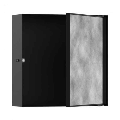 hansgrohe XtraStoris Rock 295x295x100mm Shower Niche With Tileable Door - Matt Black - 56085670