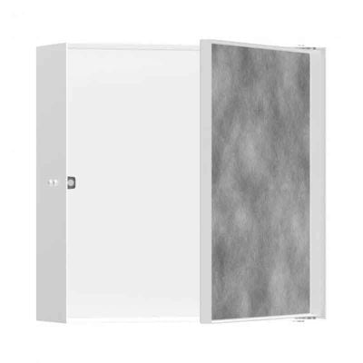 hansgrohe XtraStoris Rock 295x295x100mm Shower Niche With Tileable Door - Matt White - 56085700