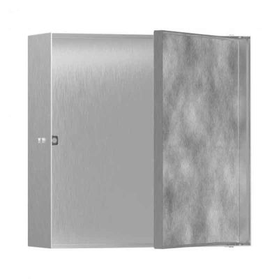 hansgrohe XtraStoris Rock 295x295x100mm Shower Niche With Tileable Door - Brushed Stainless Steel - 56085800