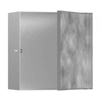 hansgrohe XtraStoris Rock 295x295x140mm Shower Niche With Tileable Door - Brushed Stainless Steel - 56091800