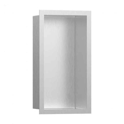 hansgrohe XtraStoris Individual 240mm Shower Niche with Frame - Stainless Steel - 56094800