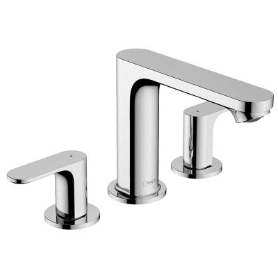hansgrohe Rebris S EcoSmart 3-Hole Basin Mixer Tap 110 With Pop-Up Waste - Chrome - 72530000