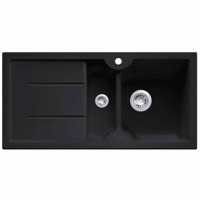Thomas Denby Harmony MB 1.5 Bowl Ceramic Inset Kitchen Sink & Drainer - HAR1020BL
