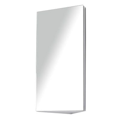 HOMCOM Corner Mirror Storage Cabinet with Single Door - Silver - 02-0551