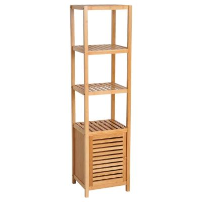 HOMCOM 140cm Freestanding Storage Cabinet with 3 Shelves - Natural Wood - 834-150