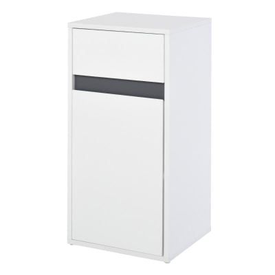 HOMCOM Freestanding Modern Minimalistic Bathroom Storage Cabinet with Drawer & Adjustable Shelf - White - 834-280 - Clean