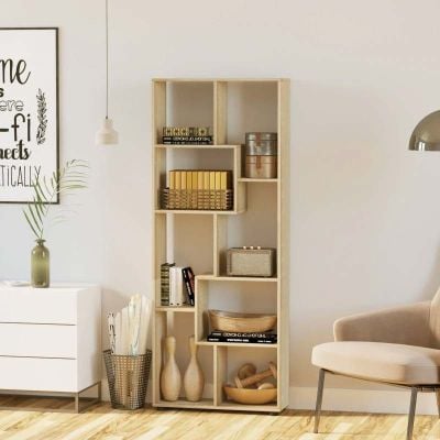 HOMCOM 700mm Bookcase - Natural - 836-141 - Lifestyle