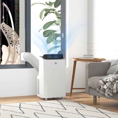 HOMCOM 14,000 BTU Mobile Air Conditioner - White - 823-048V70WT