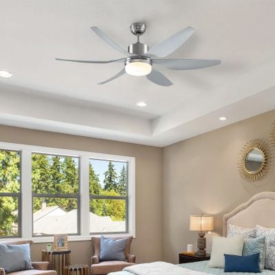 HOMCOM Reversible Ceiling Light Fan With Remote Control - Silver - B31-395SR