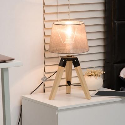 HOMCOM Tripod Table Lamp - Grey - B31-016GY