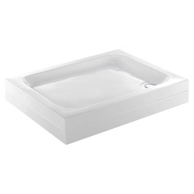 Just Trays Merlin Rectangular Shower Tray 1000x900mm With 4 Upstands - White - A1090M140