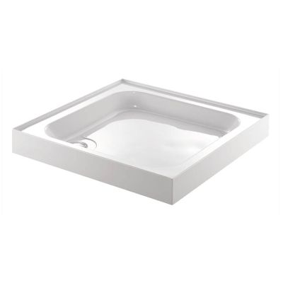Just Trays Ultracast Square Shower Tray 800x800mm With 4 Upstands - White - A80140