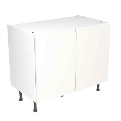 Kitchen Kit J-Pull 1000mm Base Cabinet - Super Gloss - White - Flatpacked - FKKJ0008