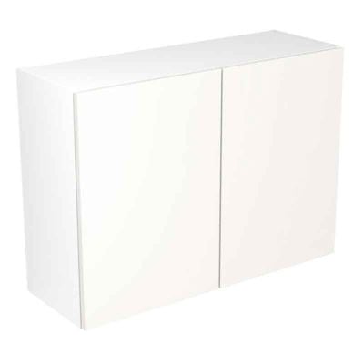 Kitchen Kit Value Slab 1000mm Wall Cabinet - Standard Matt - White - Flatpacked - FKKM1015