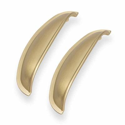 Kitchen Kit 94 Windsor Shell Kitchen Cabinet Handles - Pack of 2 - Brass - KKHAND10