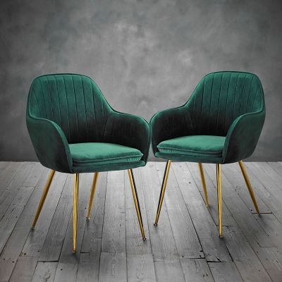  LPD Home Lara Dining Chairs Set of 2 - Forest Green - LARACHAGRE Lifestyle