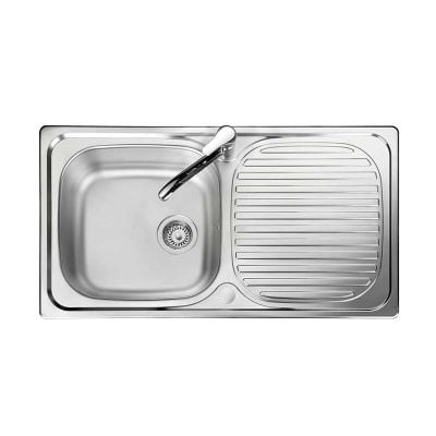 Leisure Linear 1 Bowl Inset Kitchen Sink with Reversible Drainer - Satin Stainless Steel - LR9501XS/