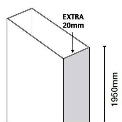 Merlyn 10 Series Sliding Door Extension Profile Extra 20mm - M108EXTSL