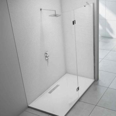 Merlyn 8 Series Shower Wall with Curved Hinged Panel 1200mm - M8SWC900