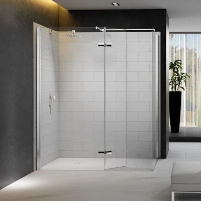 Merlyn 8 Series Walk In Shower Enclosure with Hinged Swivel Panel Including Tray 1200 x 900mm - M8SW600HB