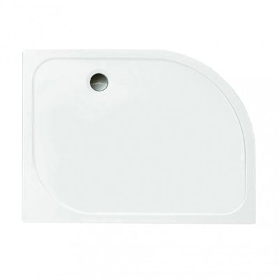 Merlyn Touchstone Offset Quadrant Left Hand Shower Tray Without Waste - White - 1200 x 900mm - S129QLTO