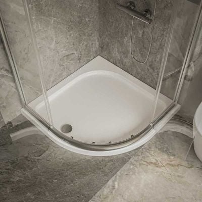Merlyn Touchstone Quadrant Shower Tray Without Waste - White - 800 x 800mm - S80QTO