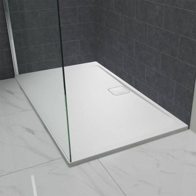 Merlyn Level 25 Rectangular Shower Tray with 90mm Fast Flow Waste & Cover - White - 1300 x 900mm - L139RT