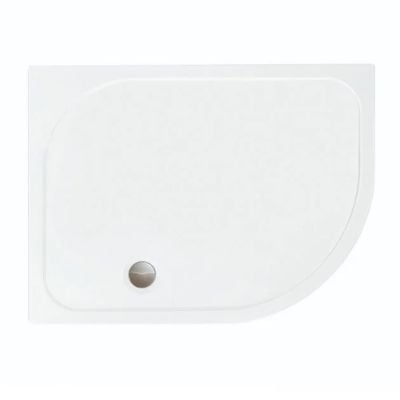 Merlyn MStone Offset Quadrant Shower Tray Right Hand with 90mm Fast Flow Waste - White - 1200 x 900mm - D129QR