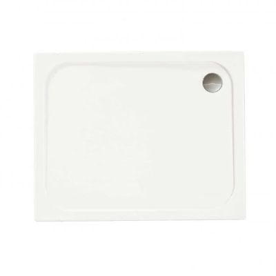 Merlyn MStone Rectangular Shower Tray with 90mm Fast Flow Waste - White - 1200 x 760mm - D1276RT