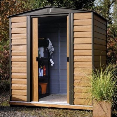 Rowlinson 6x5 Woodvale Metal Apex Shed with Floor - MEWV65PF
