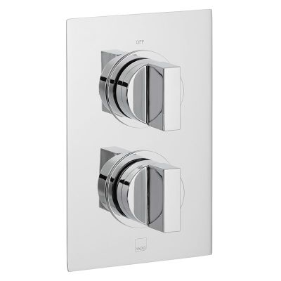 Vado Notion 1 Outlet 2 Handle Concealed Thermostatic Shower Valve Wall Mounted - Chrome - NOT-148D-C/P