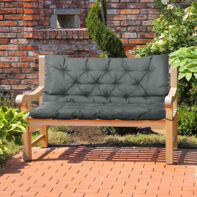 Outsunny 2 Seater Garden Bench Cushion with Ties - Dark Grey - 84B-140V71CG