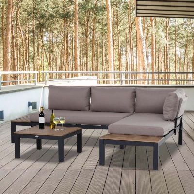 Outsunny 3 Piece Garden Furniture Set - Grey