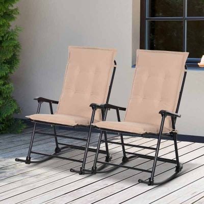 Outsunny High Back Garden Chair Replacement Cushion - 60x1200x500mm - Beige - 84B-390V70BG