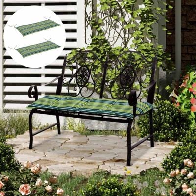 Outsunny 2 Piece Garden Bench Cushion - 50x1200x500mm - Green - 84B-431V70YG