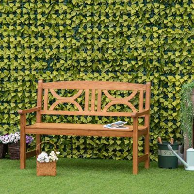 Outsunny 2-Seater Wooden Garden Bench - Natural - 84B-738ND