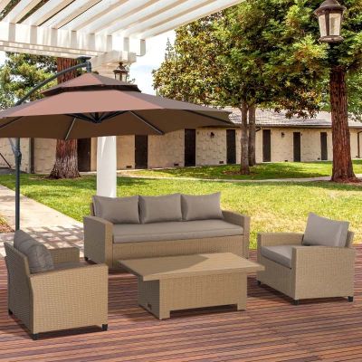 Outsunny 4 Pieces Outdoor PE Rattan Sofa Set