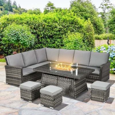 Outsunny 7 Pieces PE Rattan Garden Furniture Set