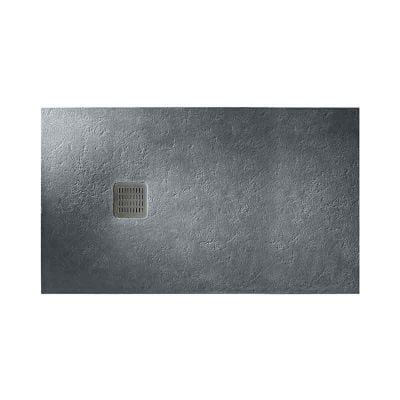 Roca Terran 1000 x 700 Superslim Stonex Shower Tray No Frame - Slate - P1013E82BC01200